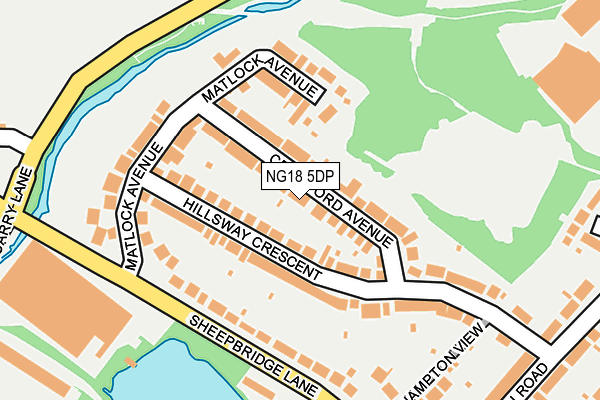 NG18 5DP map - OS OpenMap – Local (Ordnance Survey)