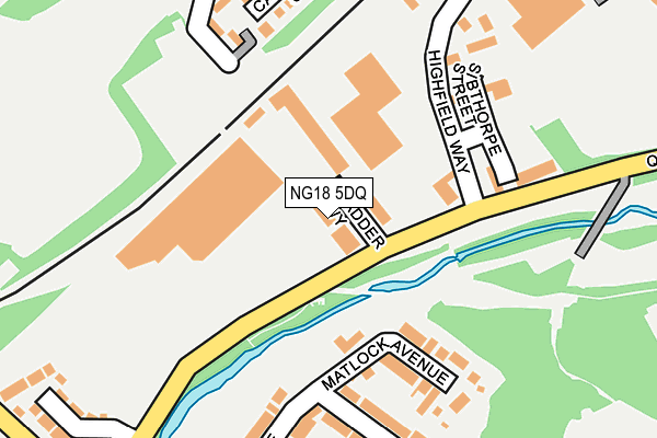 NG18 5DQ map - OS OpenMap – Local (Ordnance Survey)