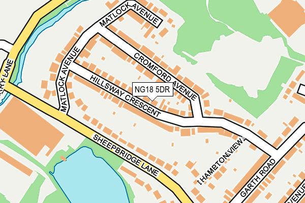 NG18 5DR map - OS OpenMap – Local (Ordnance Survey)