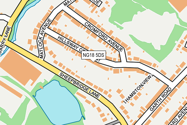 NG18 5DS map - OS OpenMap – Local (Ordnance Survey)