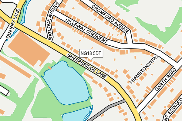 NG18 5DT map - OS OpenMap – Local (Ordnance Survey)