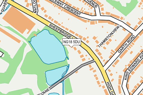 NG18 5DU map - OS OpenMap – Local (Ordnance Survey)