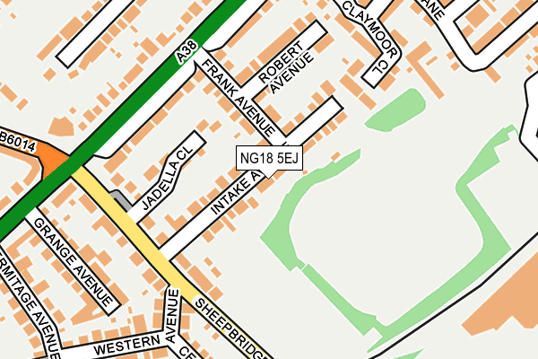 NG18 5EJ map - OS OpenMap – Local (Ordnance Survey)