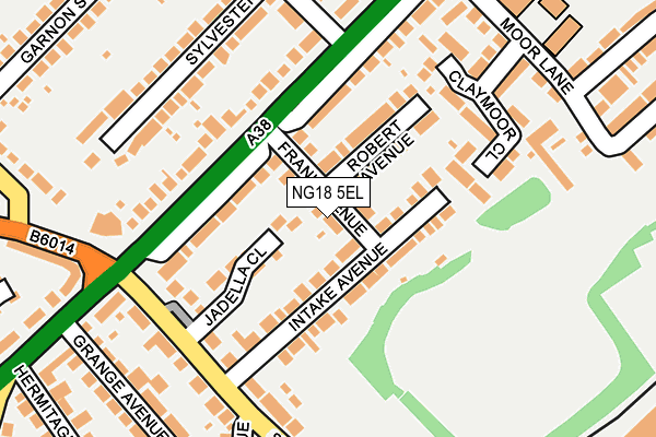 NG18 5EL map - OS OpenMap – Local (Ordnance Survey)