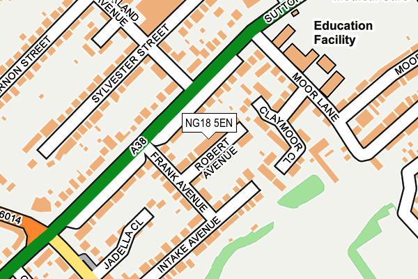 NG18 5EN map - OS OpenMap – Local (Ordnance Survey)