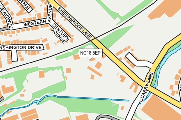 NG18 5EP map - OS OpenMap – Local (Ordnance Survey)