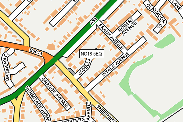 NG18 5EQ map - OS OpenMap – Local (Ordnance Survey)