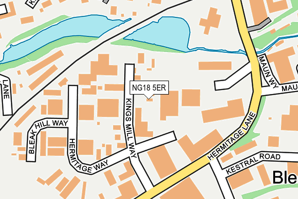 NG18 5ER map - OS OpenMap – Local (Ordnance Survey)