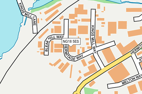 NG18 5ES map - OS OpenMap – Local (Ordnance Survey)