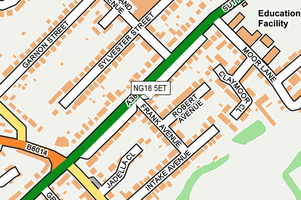 NG18 5ET map - OS OpenMap – Local (Ordnance Survey)