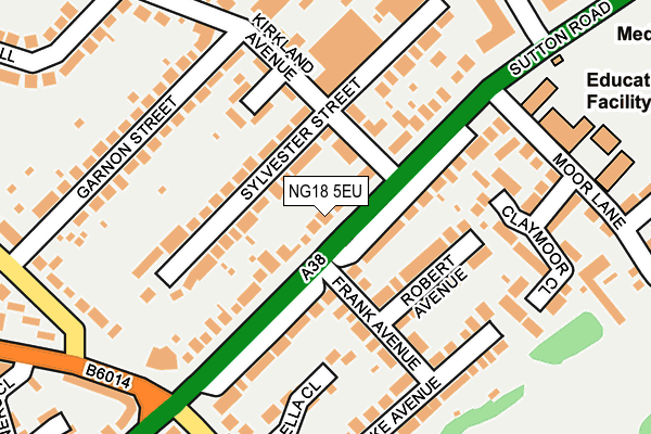 NG18 5EU map - OS OpenMap – Local (Ordnance Survey)