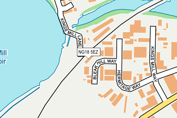 NG18 5EZ map - OS OpenMap – Local (Ordnance Survey)