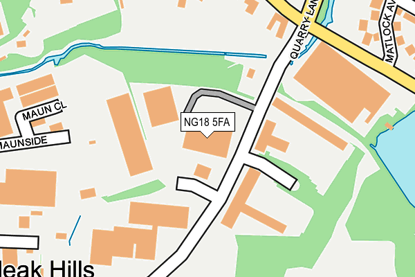 NG18 5FA map - OS OpenMap – Local (Ordnance Survey)