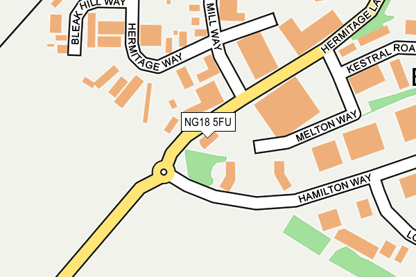 NG18 5FU map - OS OpenMap – Local (Ordnance Survey)