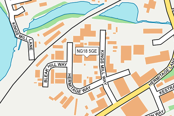 NG18 5GE map - OS OpenMap – Local (Ordnance Survey)
