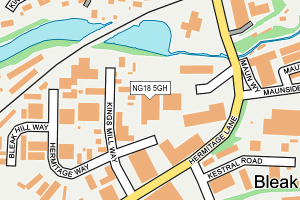 NG18 5GH map - OS OpenMap – Local (Ordnance Survey)