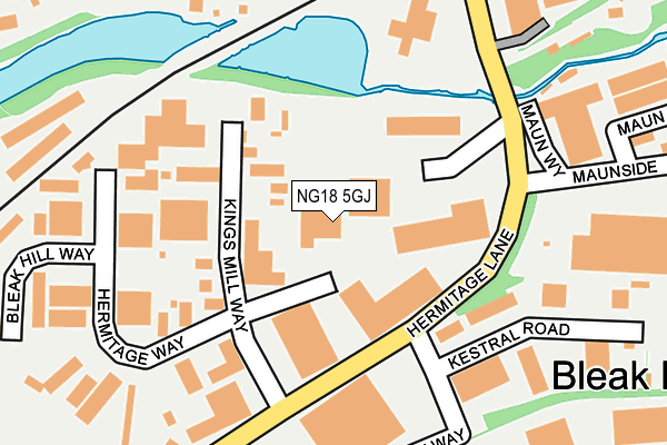 NG18 5GJ map - OS OpenMap – Local (Ordnance Survey)