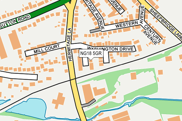 NG18 5GR map - OS OpenMap – Local (Ordnance Survey)