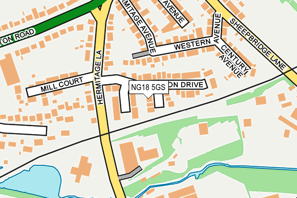 NG18 5GS map - OS OpenMap – Local (Ordnance Survey)