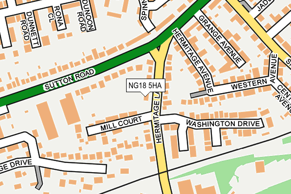 NG18 5HA map - OS OpenMap – Local (Ordnance Survey)