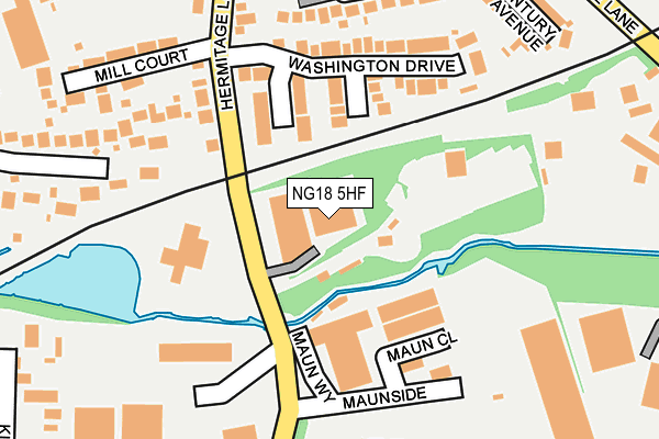 NG18 5HF map - OS OpenMap – Local (Ordnance Survey)