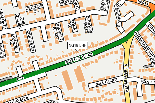 NG18 5HH map - OS OpenMap – Local (Ordnance Survey)