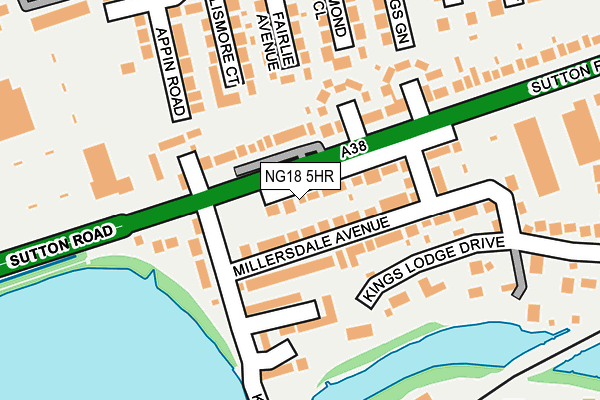 NG18 5HR map - OS OpenMap – Local (Ordnance Survey)
