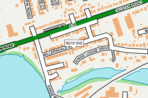 NG18 5HS map - OS OpenMap – Local (Ordnance Survey)