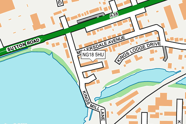 NG18 5HU map - OS OpenMap – Local (Ordnance Survey)