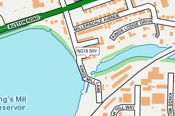NG18 5HY map - OS OpenMap – Local (Ordnance Survey)