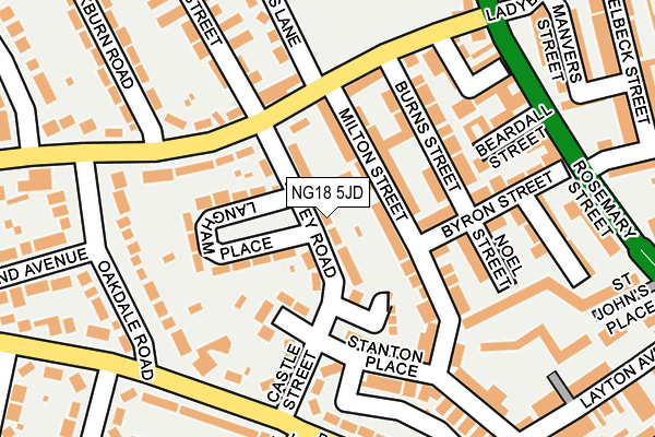 NG18 5JD map - OS OpenMap – Local (Ordnance Survey)