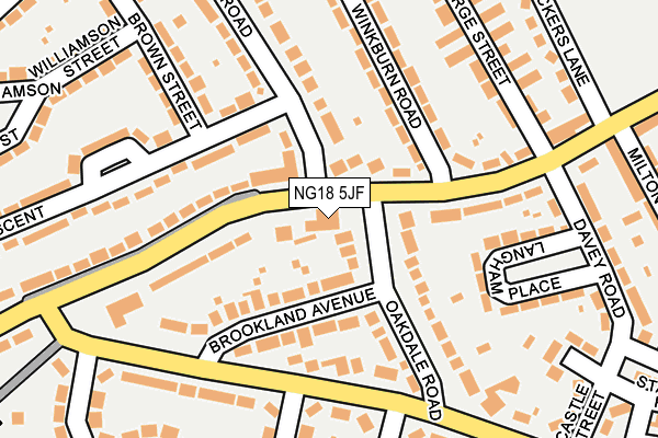 NG18 5JF map - OS OpenMap – Local (Ordnance Survey)