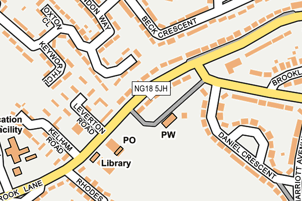 NG18 5JH map - OS OpenMap – Local (Ordnance Survey)