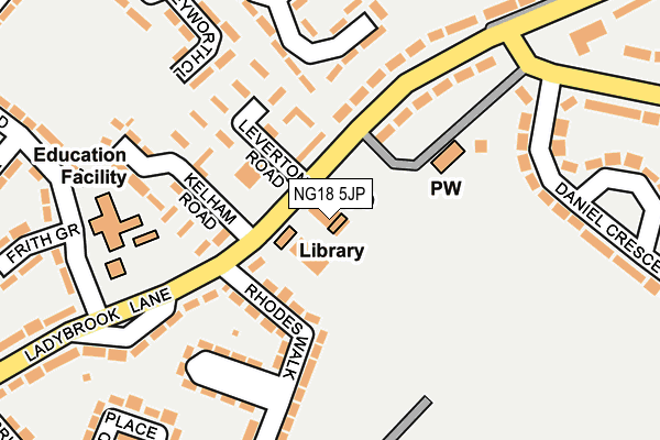 NG18 5JP map - OS OpenMap – Local (Ordnance Survey)