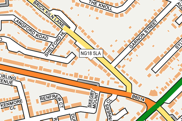 NG18 5LA map - OS OpenMap – Local (Ordnance Survey)