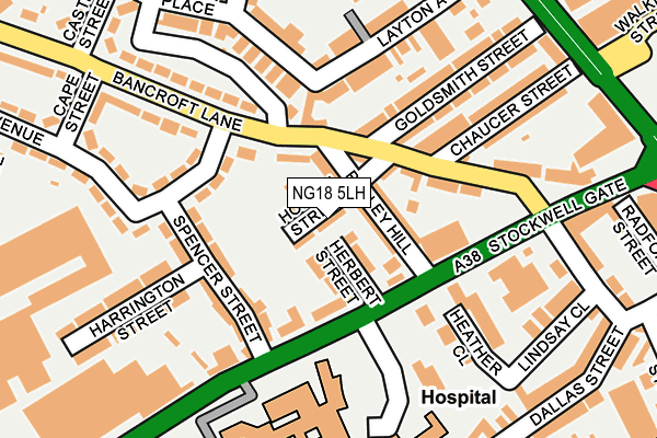 NG18 5LH map - OS OpenMap – Local (Ordnance Survey)