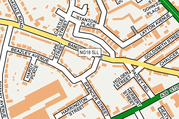 NG18 5LL map - OS OpenMap – Local (Ordnance Survey)