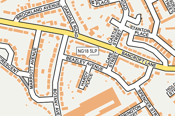 NG18 5LP map - OS OpenMap – Local (Ordnance Survey)
