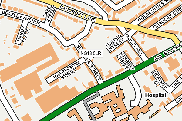 NG18 5LR map - OS OpenMap – Local (Ordnance Survey)
