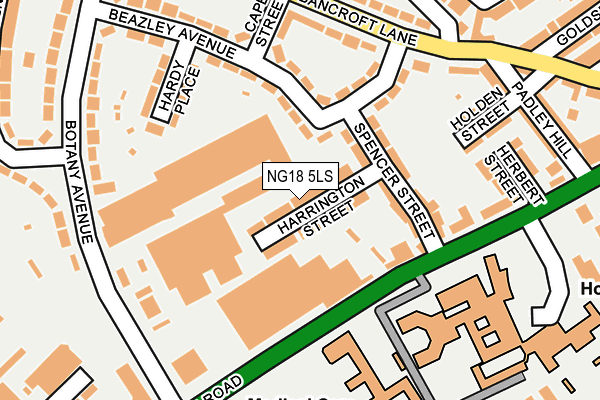 NG18 5LS map - OS OpenMap – Local (Ordnance Survey)