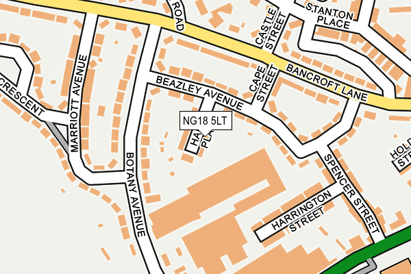 NG18 5LT map - OS OpenMap – Local (Ordnance Survey)