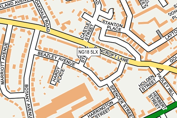 NG18 5LX map - OS OpenMap – Local (Ordnance Survey)
