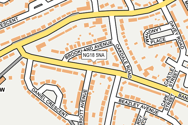 NG18 5NA map - OS OpenMap – Local (Ordnance Survey)