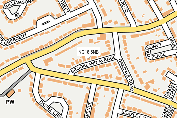 NG18 5NB map - OS OpenMap – Local (Ordnance Survey)