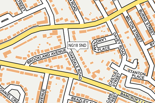 NG18 5ND map - OS OpenMap – Local (Ordnance Survey)