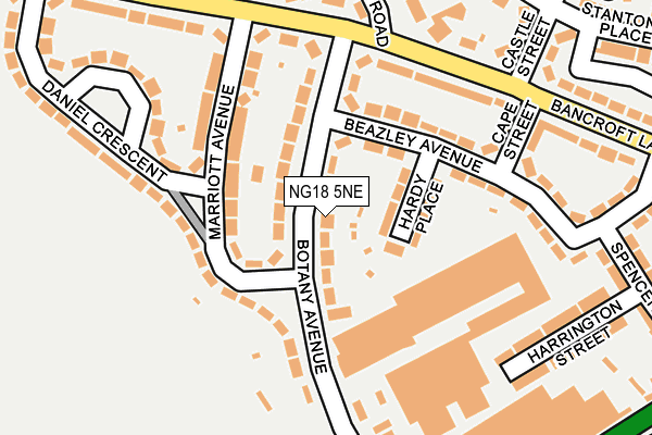 NG18 5NE map - OS OpenMap – Local (Ordnance Survey)