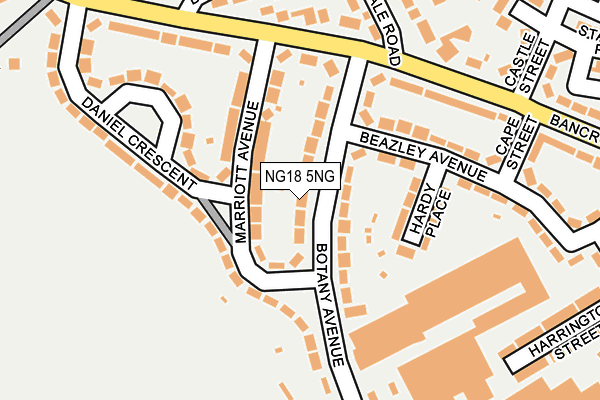 NG18 5NG map - OS OpenMap – Local (Ordnance Survey)