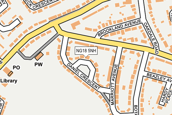 NG18 5NH map - OS OpenMap – Local (Ordnance Survey)