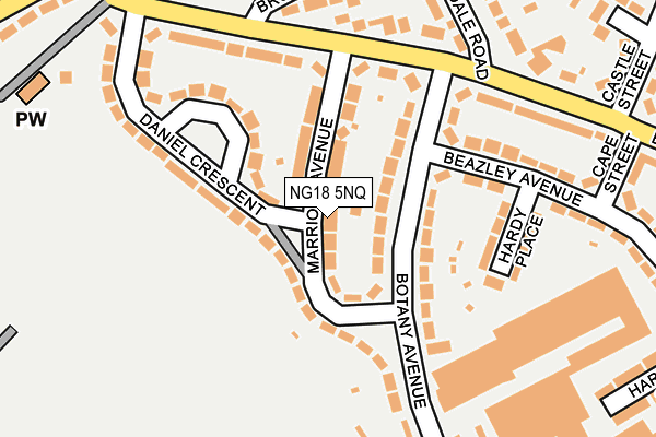 NG18 5NQ map - OS OpenMap – Local (Ordnance Survey)