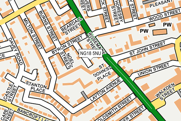 NG18 5NU map - OS OpenMap – Local (Ordnance Survey)